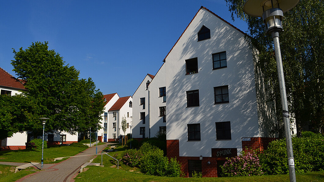Blick auf die Wohnanlage Studentendorf