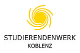 Logo des Studierendenwerks Koblenz mit gelber Sonne und Schriftzug