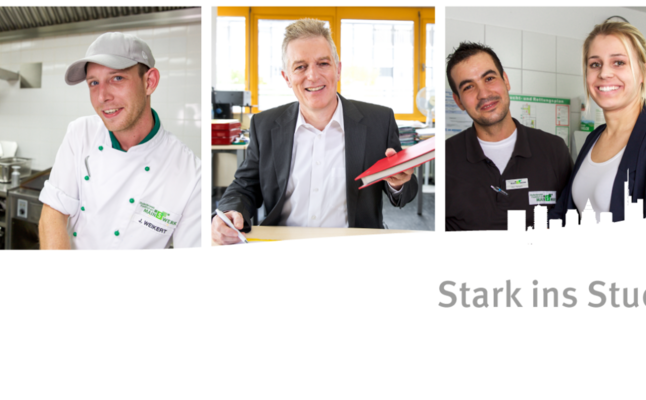 Imagebild des Studierendenwerks mit Mitarbeitern aus den Abteilungen