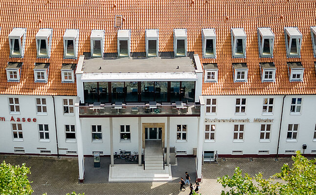 Fassade des Verwaltungsgebäudes des Studierendenwerks Münster